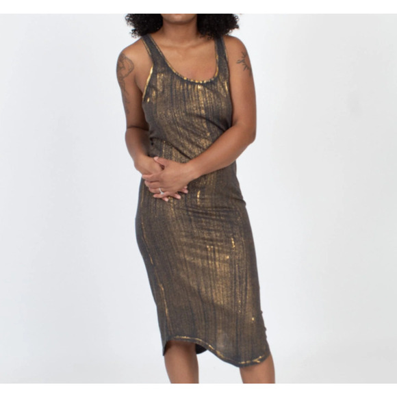 sleeveless turtleneck midi dress LESET Lauren Sleeveless Turtleneck Dress in Black in Jersey